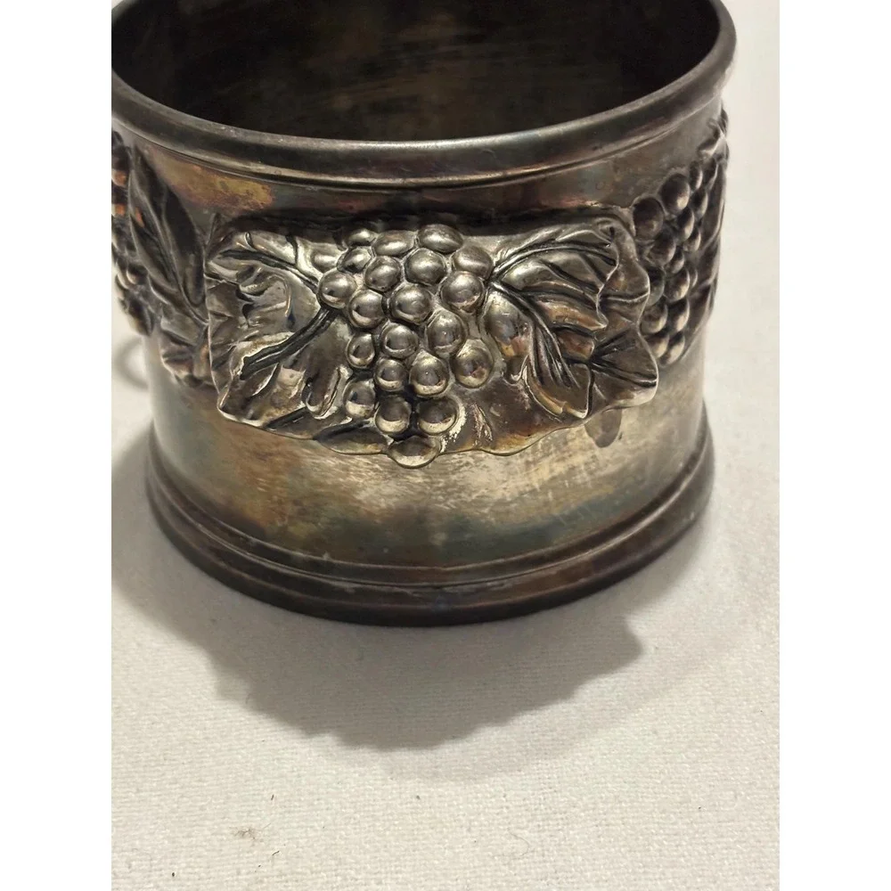 Vintage French SILEA Silvertone Twin Wine Bottle Holder with Stoppers